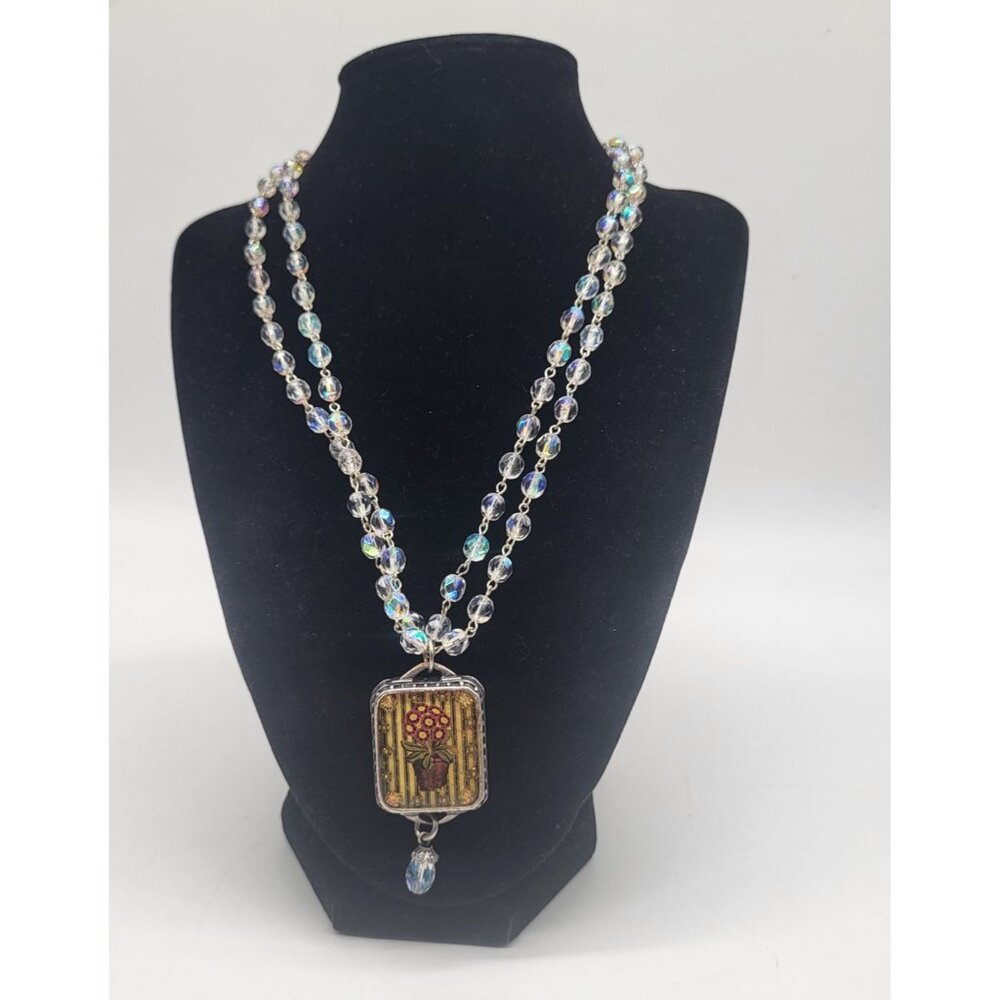 VTG Maximal Art Double Strand Art Deco Statement Necklace John Wind Whimsy